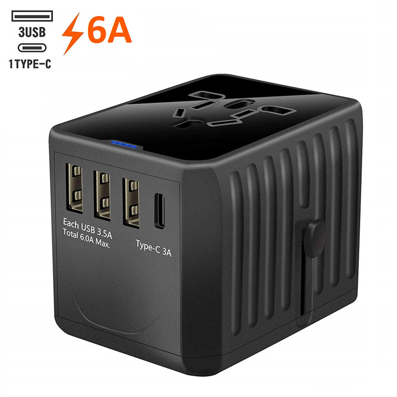 RRTRAVEL nemzetközi utazási adapter univerzális hálózati adapter világszerte, minden egyben 4 USB elektromos csatlakozóval, tökéletes az Egyesült Államok, EU, Egyesült Királyság, AU 160 országhoz